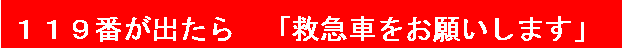 テキスト ボックス: １１９番が出たら  「救急車をお願いします」　　　